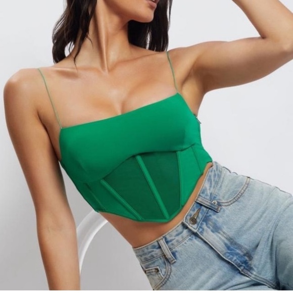 Meshki Tops - Meshki Green Corset Top